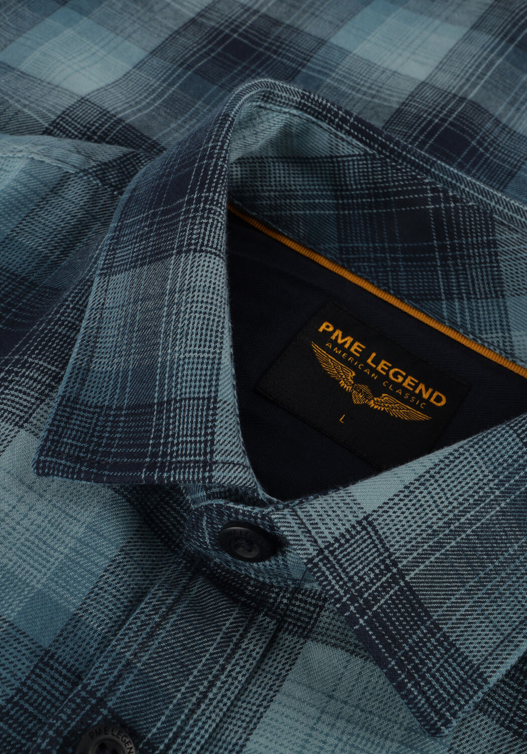 Hellblau PME LEGEND Casual-Oberhemd LONG SLEEVE SHIRT CTN TWILL CHECK - large