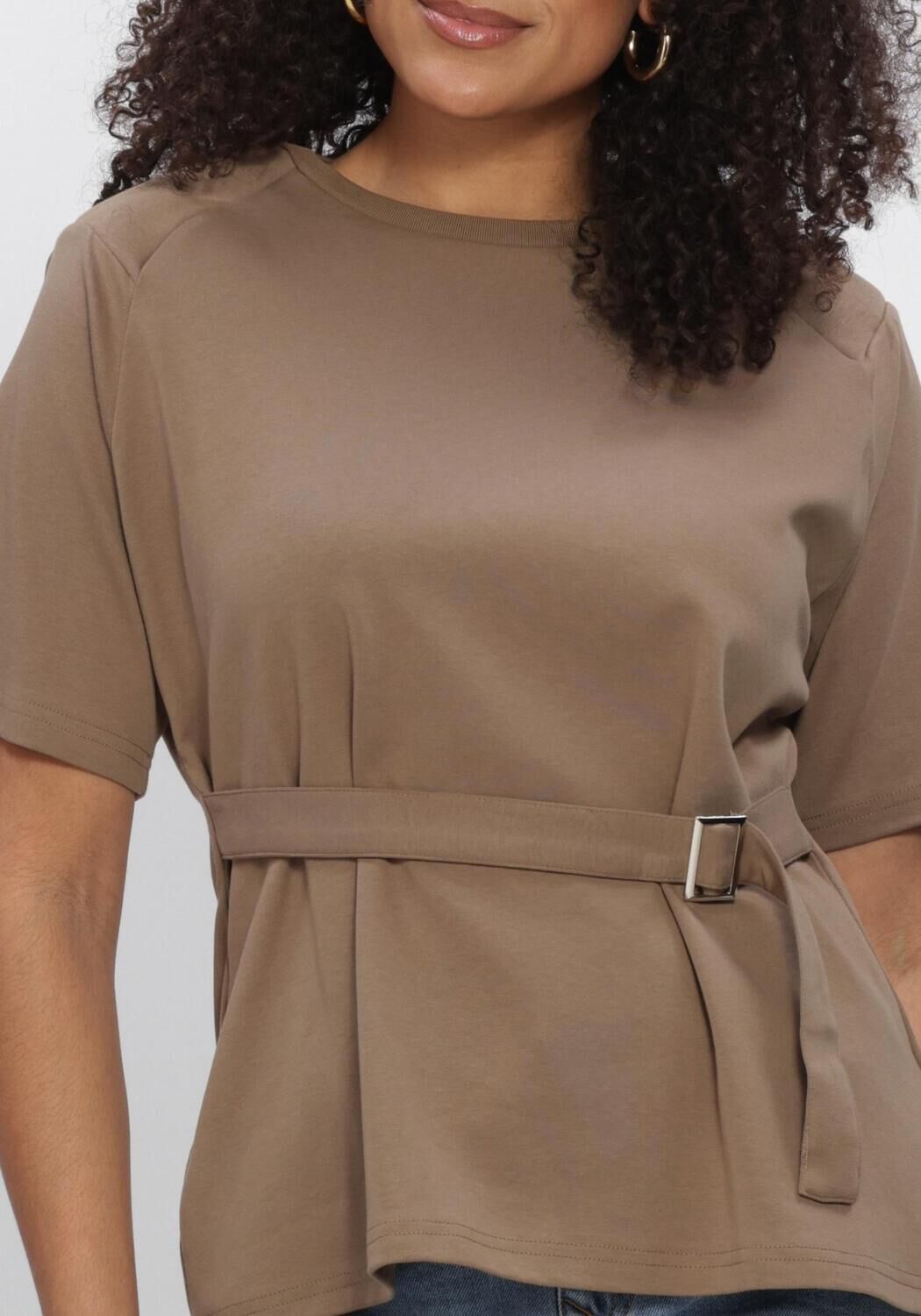 Braune MY ESSENTIAL WARDROBE Tops & T-shirts MWAPIR BELT TEE - large