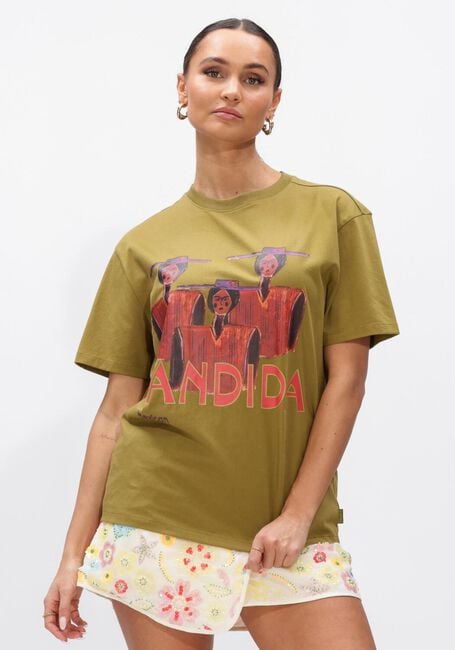 Khaki HARPER & YVE T-shirt BANDIDA-SS - large