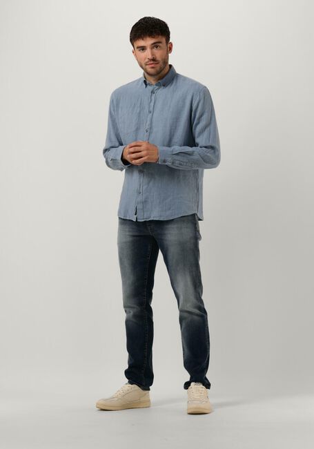 Blaue BUTCHER OF BLUE Casual-Oberhemd ROBBINS LINEN CLEAN SHIRT - large