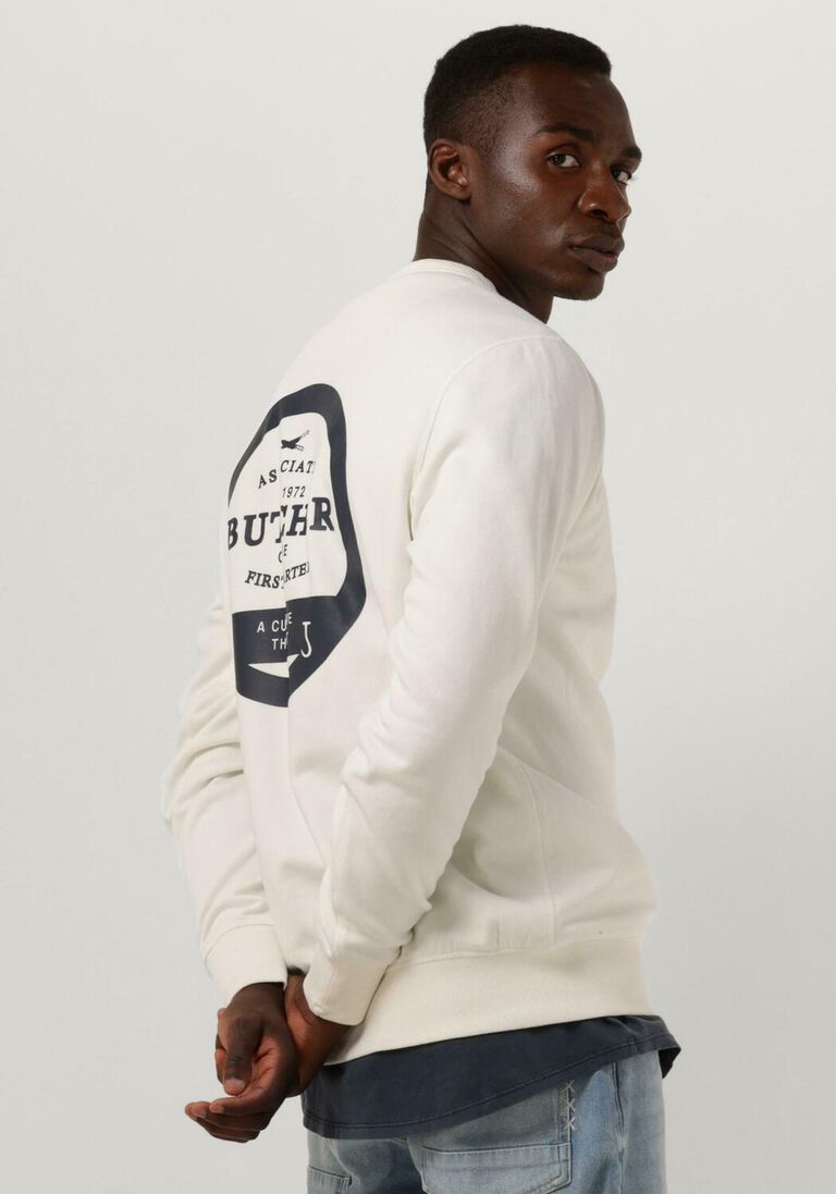 weiße butcher of blue pullover army cut crew