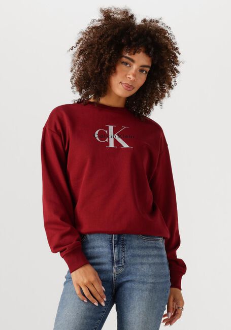 Bordeaux CALVIN KLEIN Pullover LS MONOLOGO FRENCH TERRY RLXD CR - large