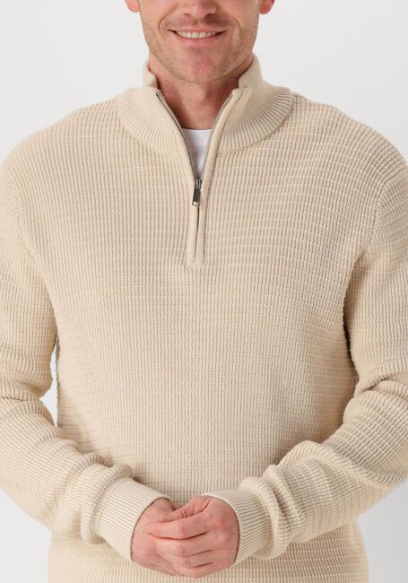 Beige SELECTED HOMME Pullover SLHTHEO LS KNIT STRUCTURE HALF ZIP - large