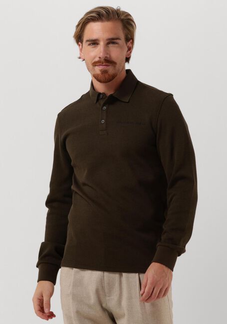 Grüne COLOURFUL REBEL Polo-Shirt UNI STRUCTURE POLO LONGSLEEVE - large