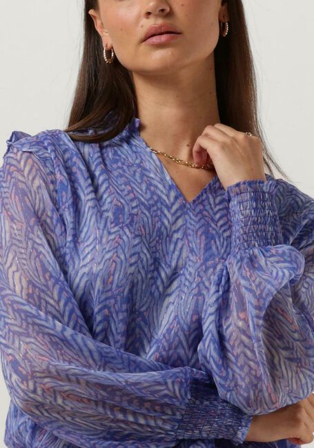 Blaue NEO NOIR Blusen FILJA SWIRL MIX BLOUSE - large