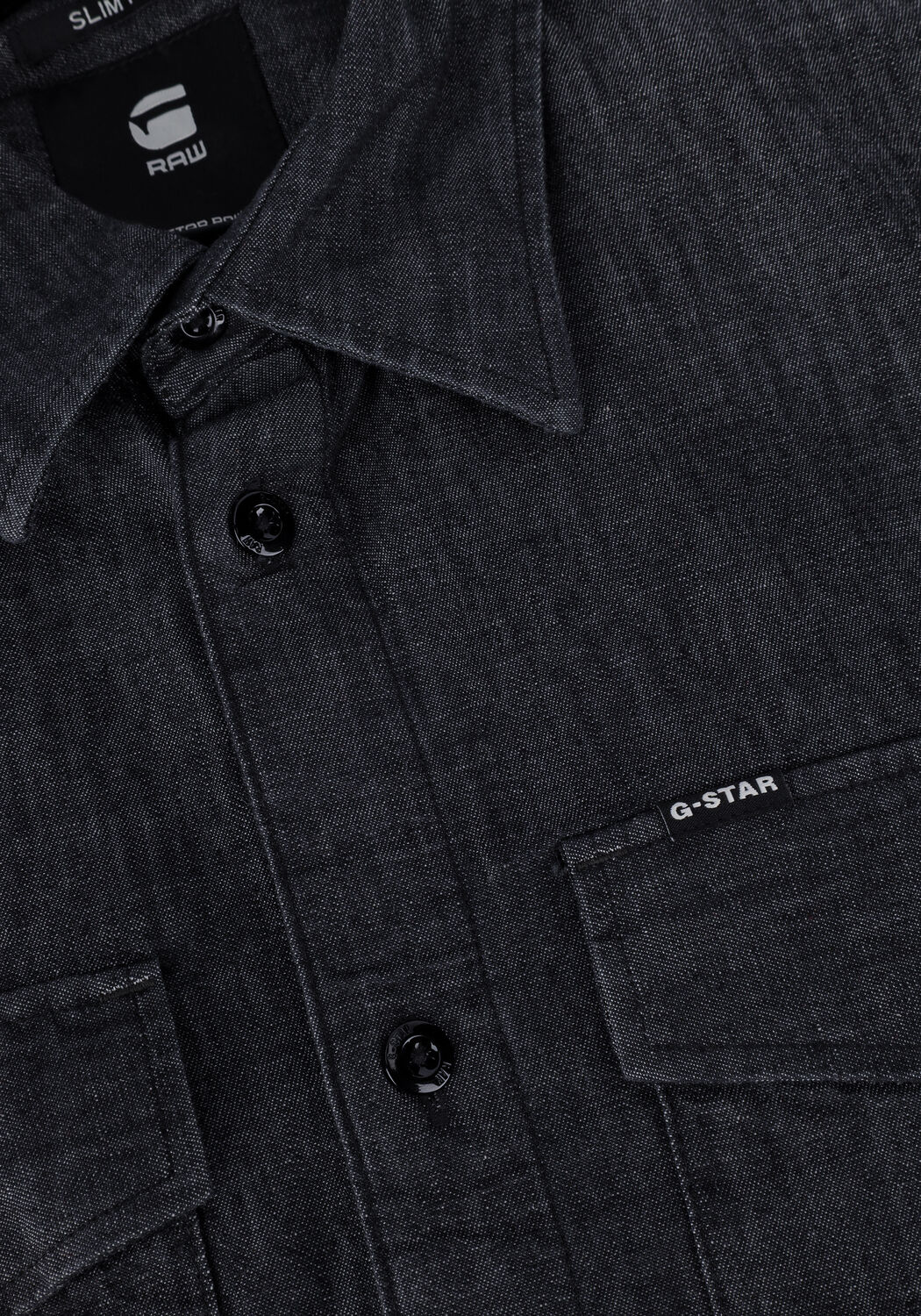 Schwarze G-STAR RAW Casual-Oberhemd MARINE SLIM SHIRT L/S - large
