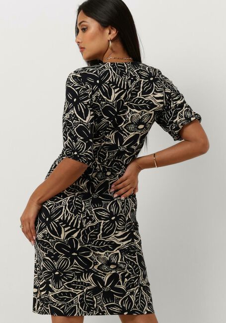 Schwarze JANSEN AMSTERDAM Minikleid VFB506 JERSEY PRINTED WRAP DRESS 3/4 SLEEVE - large