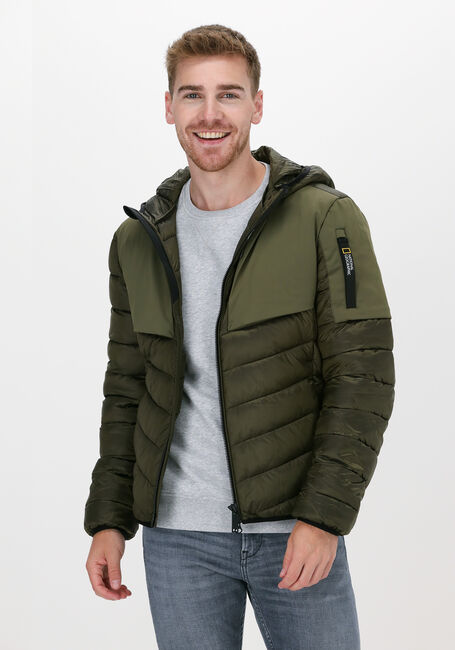 Dunkelgrün NATIONAL GEOGRAPHIC Wattierte Jack HOODED JACKET - large