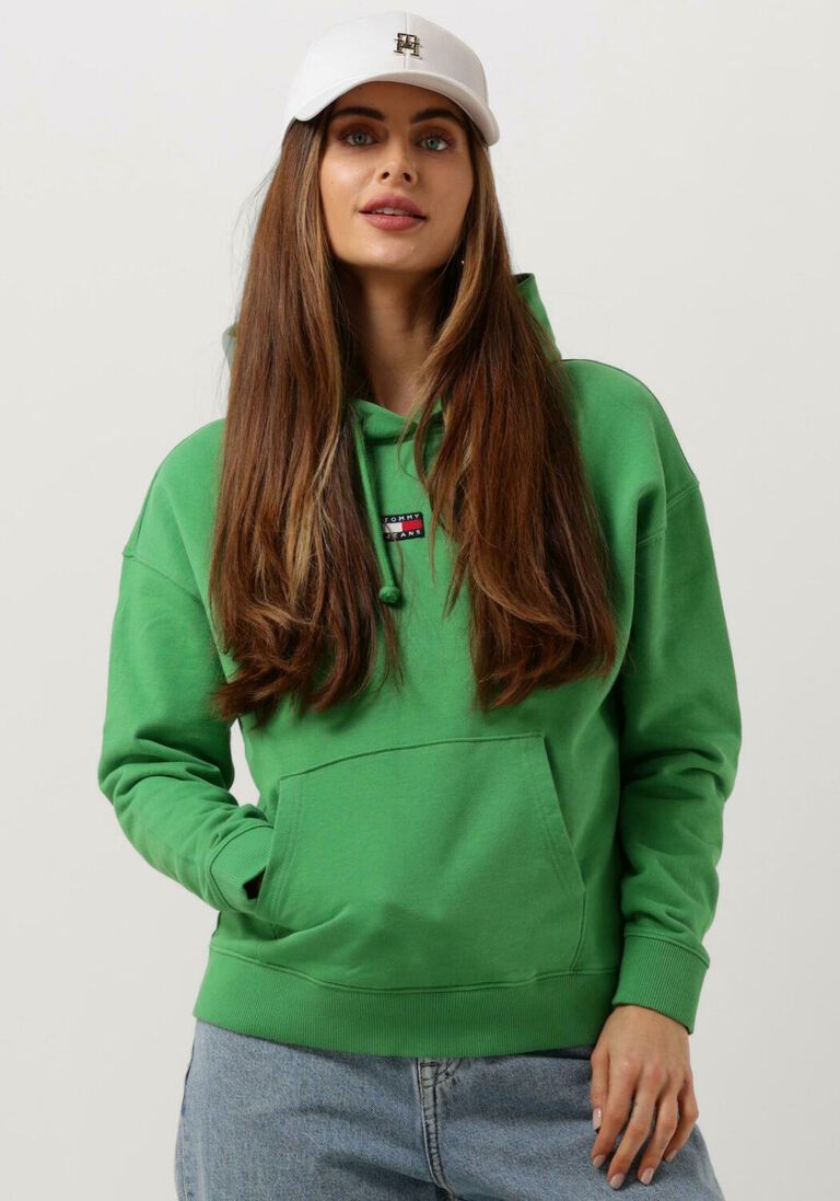 grüne tommy jeans pullover tjw xs badge hoodie