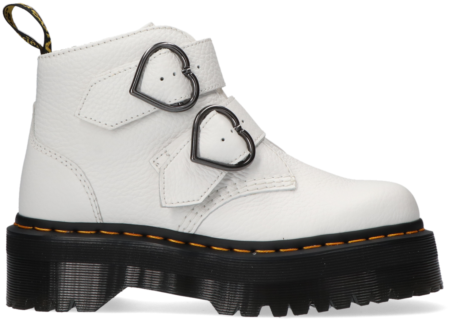 Weisse Dr Martens Ankle Boots Devon Heart Omoda