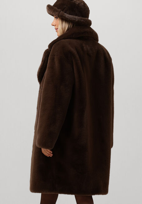 Braune STAND STUDIO Fake-Fur-Jack CAMILLE COCOON COAT - large