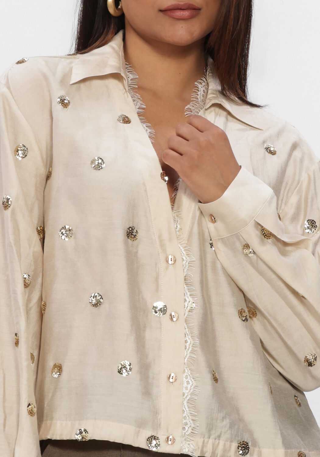 Creme NUKUS Blusen ANIKA BLOUSE PAILLET - large