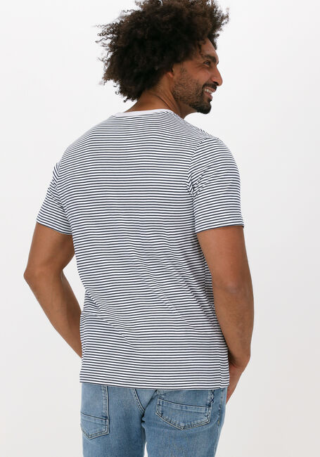 Weiße SELECTED HOMME T-shirt SLHNORMAN180 STRIPE SS O-NECK - large