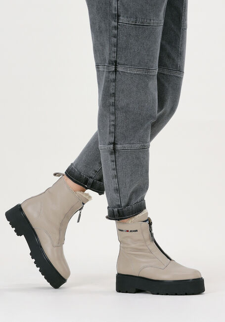 Beige TOMMY JEANS Ankle Boots WARMLINED ZIPPER BOOT - large