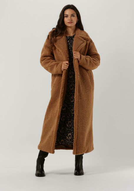 Camelfarbene NOTRE-V Teddy-Jacke TEDDY COAT LONG - large