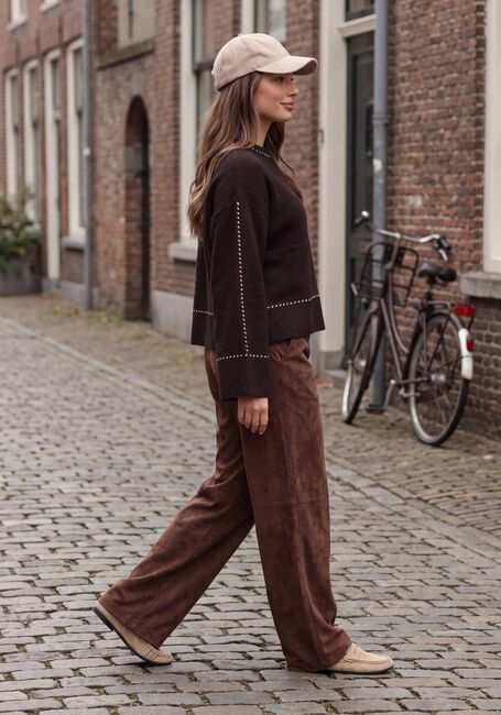 Braune NEO NOIR Pullover ROEME KNIT STITCH BLOUSE - large