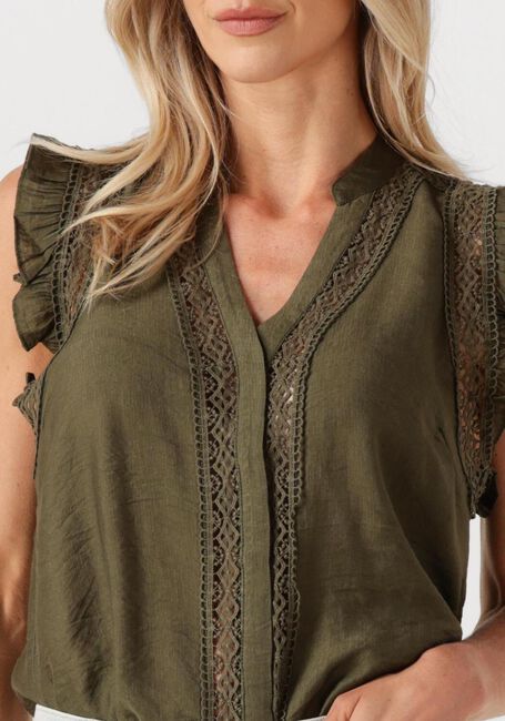 Olive CO'COUTURE Top CARYNCC FRILL TOP - large