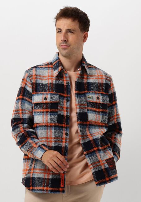 Mehrfarbige/Bunte SCOTCH & SODA Casual-Oberhemd RELAXED FIT YARN-DYED FLEECE OVERSHIRT - large