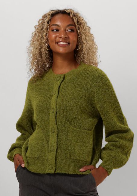 Grüne SELECTED FEMME Strickjacke SLFSIA RAS LS KNIT POCKET - large