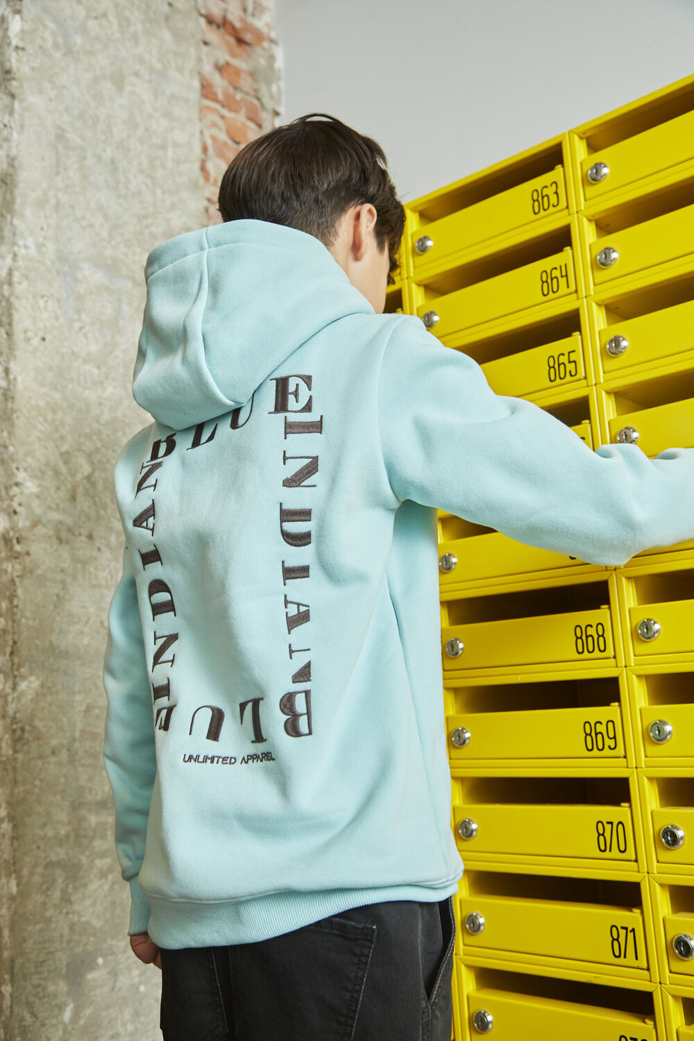 Gr&uuml;ne INDIAN BLUE JEANS Sweatshirt HOODIE INDIAN BRUSHED - large