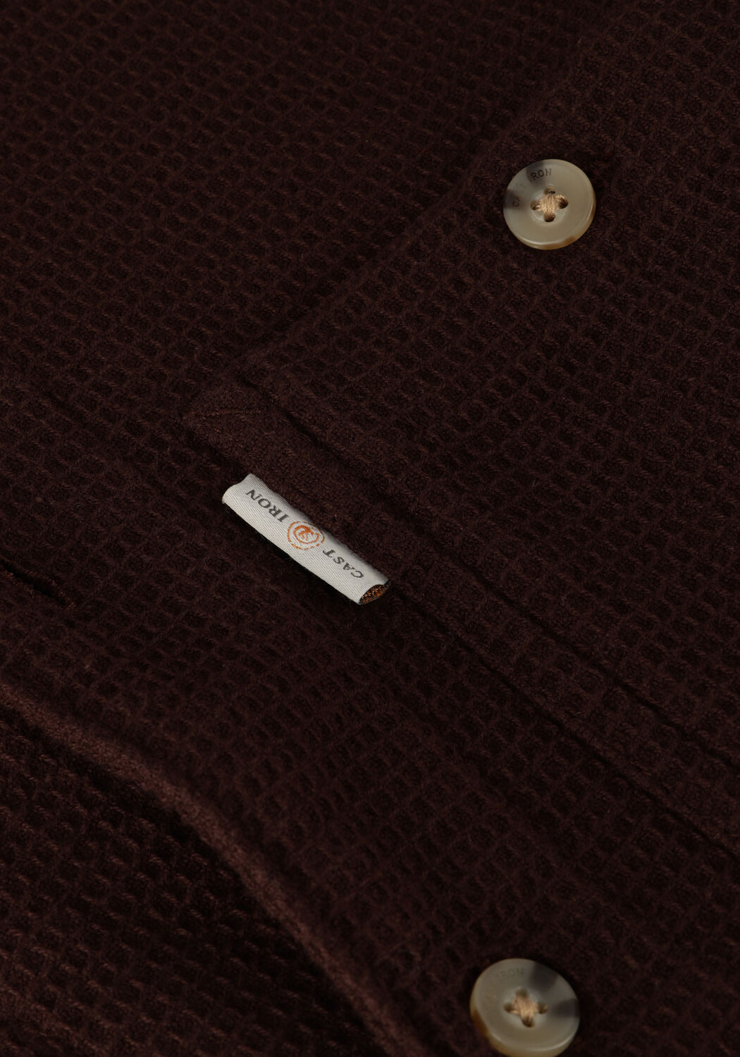 Braune CAST IRON Casual-Oberhemd LONG SLEEVE SHIRT SOLID REGULAR FIT - large