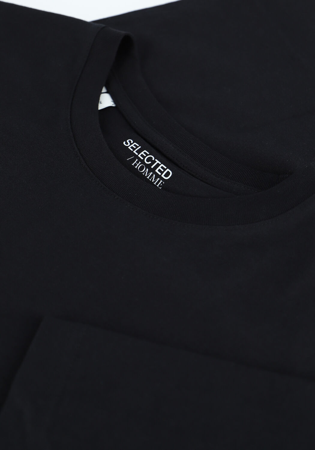 Schwarze SELECTED MEN T-shirt SLHNORMANI180 SS O-NECK TEE - large