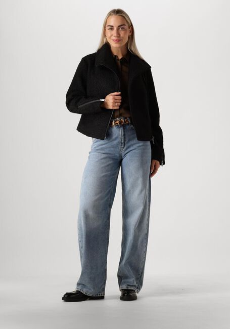 Schwarze ANOTHER LABEL Teddy-Jacke JULIET BIKER JACKET - large