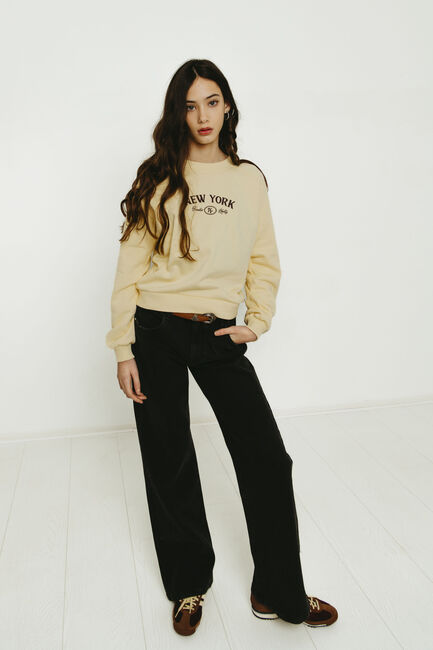 Gelbe FRANKIE & LIBERTY Pullover TACEY SWEATSHIRT NEW YORK - large