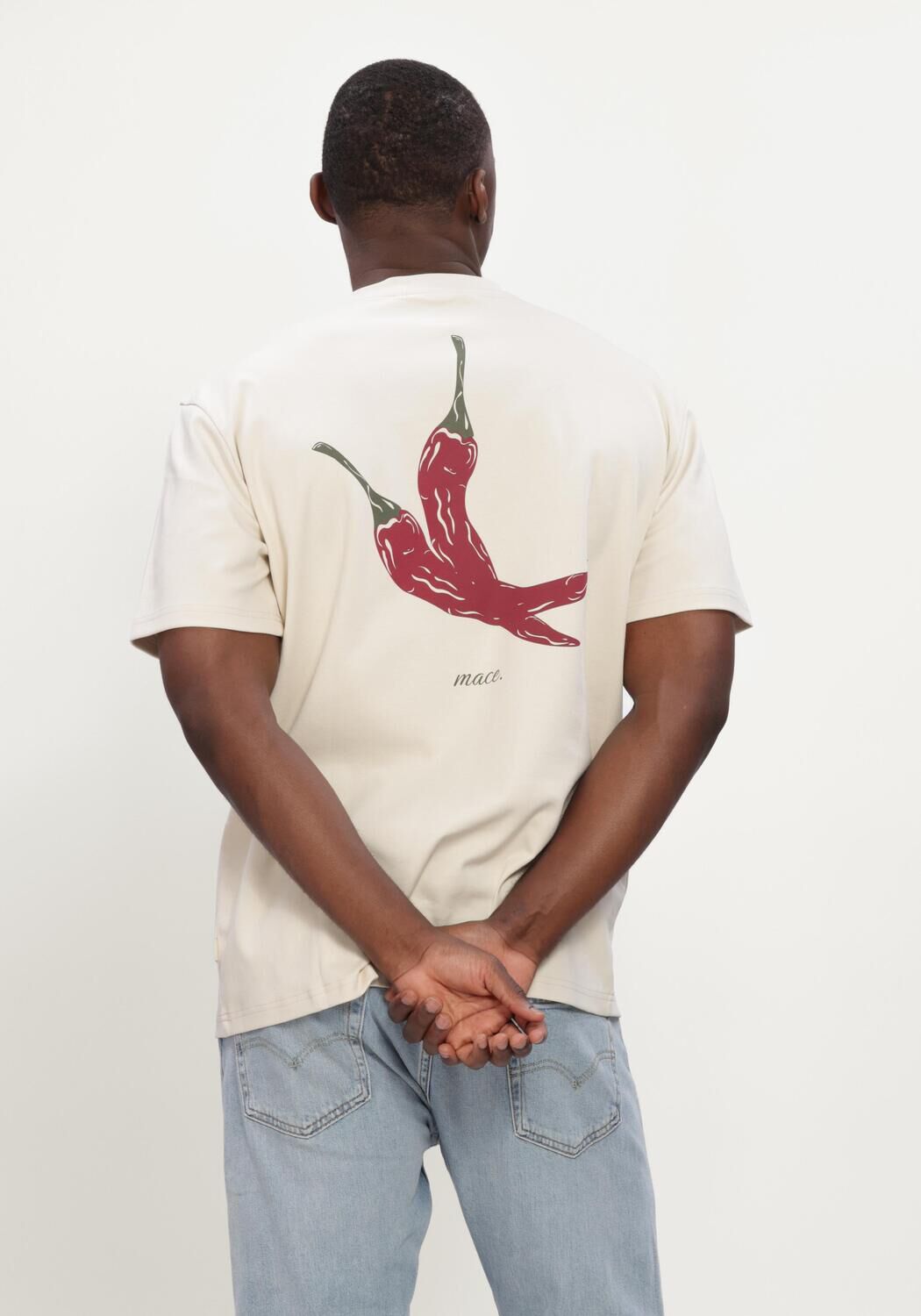 Beige MACED T-shirt M-ALAN - large