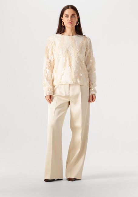 Creme SECOND FEMALE Weite Hose DAZZLE TROUSERS - large