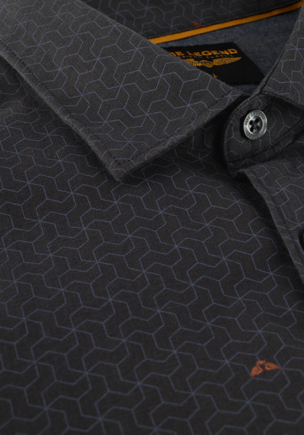 Dunkelblau PME LEGEND Casual-Oberhemd LONG SLEEVE SHIRT PRINT ON CTN SLUB - large