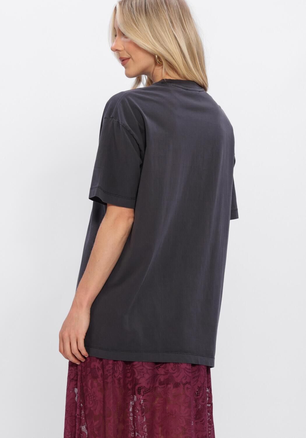 Graue CATWALK JUNKIE Tops & T-shirts OVERSIZED GRAPHIC T-SHIRT - large