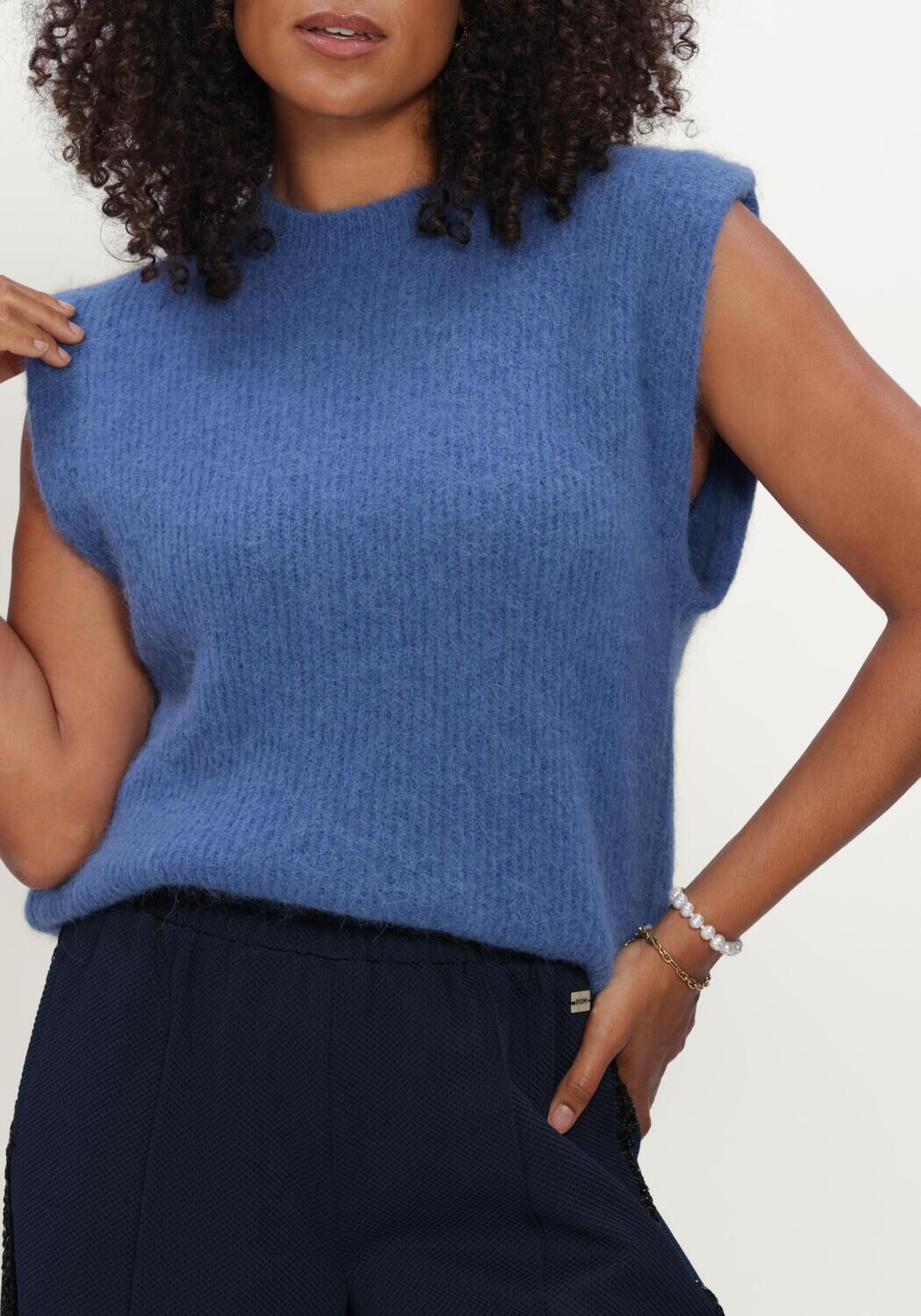 Blaue POM AMSTERDAM Pullover SENNA SAPPHIRE BLUE - large