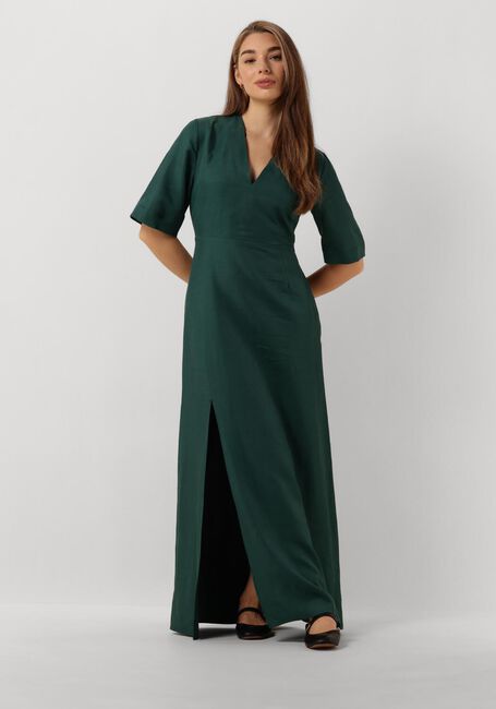 Grüne VANILIA Maxikleid LINNEN OPEN BACK DRESS - large