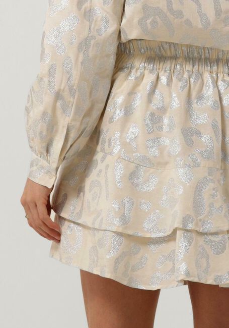 Beige ALIX THE LABEL Minirock LADIES WOVEN LUREX ANIMAL RUFFLE SKIRT - large