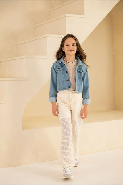 Roségoldene LIKE FLO T-shirt METALLIC JERSEY RUFFLE RIB TEE - large