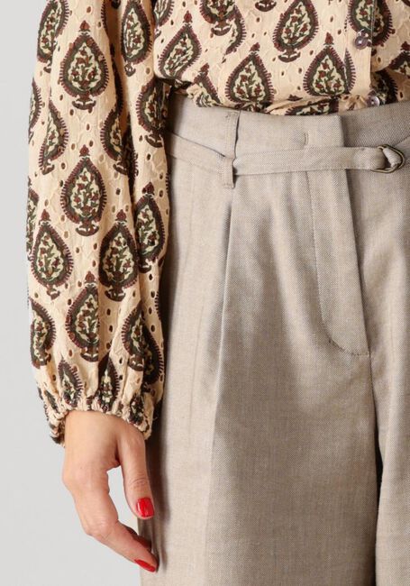 Beige SUMMUM Hose TROUSERS WIDE LINEN BLEND TWILL - large