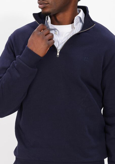 Dunkelblau LES DEUX Pullover NORREGAARD TONAL HALF-ZIP SWEATSHIRT - large