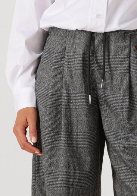 Graue HAUTE L'AMITIÉ Weite Hose MICHELLE CHECK TAILOR TIE TALL PANTS - large