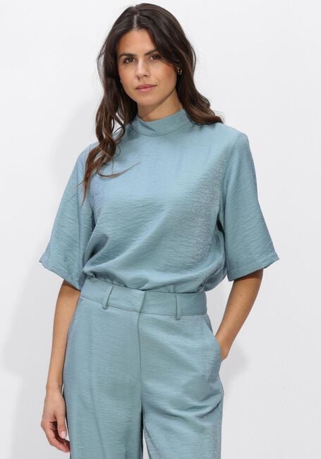 Hellblau JANSEN AMSTERDAM Top ODILE TOP WS 116 SHORT SLEEVE HIGH NECK - large