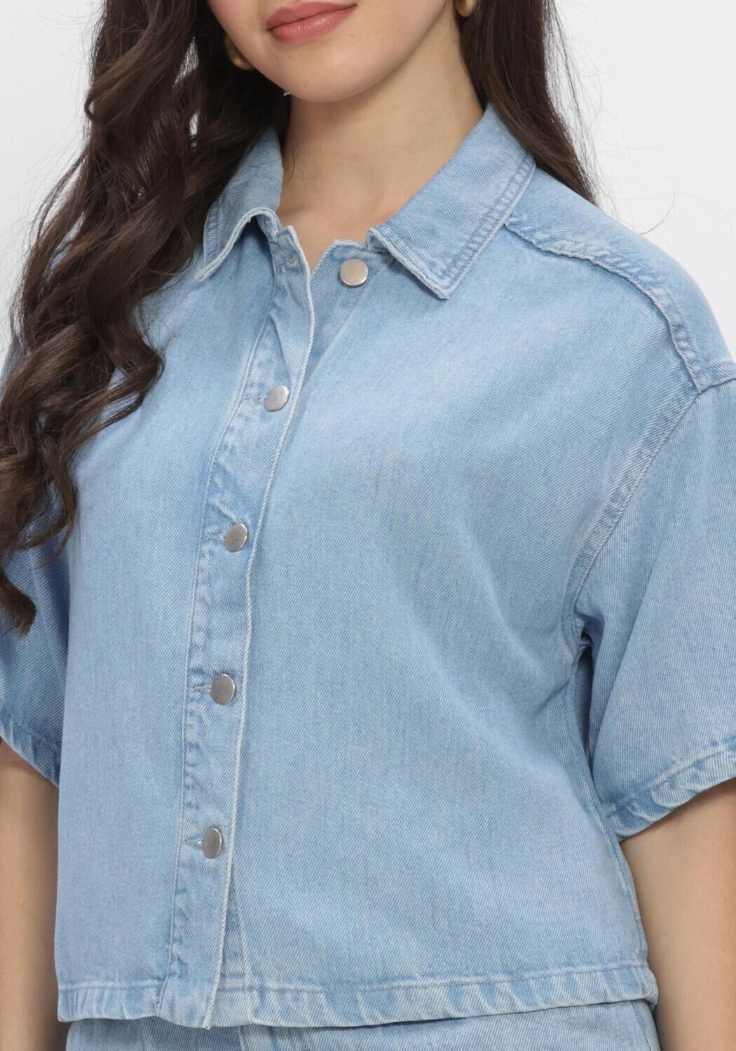 Blaue MSCH COPENHAGEN Blusen MSCHSAPHINA 2 4 SHIRT - large