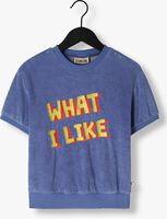 Blaue CARLIJNQ T-shirt WHAT I LIKE - SWEATERR SHORT SLEEV E WITH EMBROIDERY