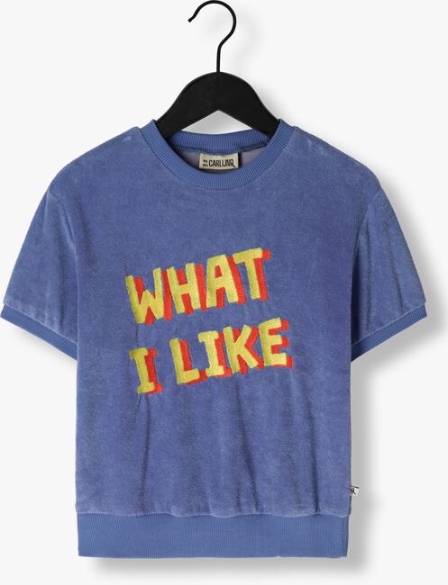 Blaue CARLIJNQ T-shirt WHAT I LIKE - SWEATERR SHORT SLEEV E WITH EMBROIDERY - large