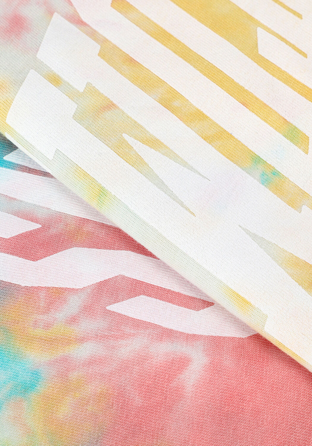 Mehrfarbige/Bunte TOMMY JEANS T-shirt TJW OVRSZD CROP TIEDYE COLLEGE 1 - large