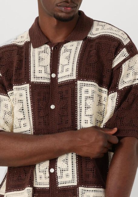 Braune WOODBIRD Casual-Oberhemd WBBANKS CROCHET KNIT - large