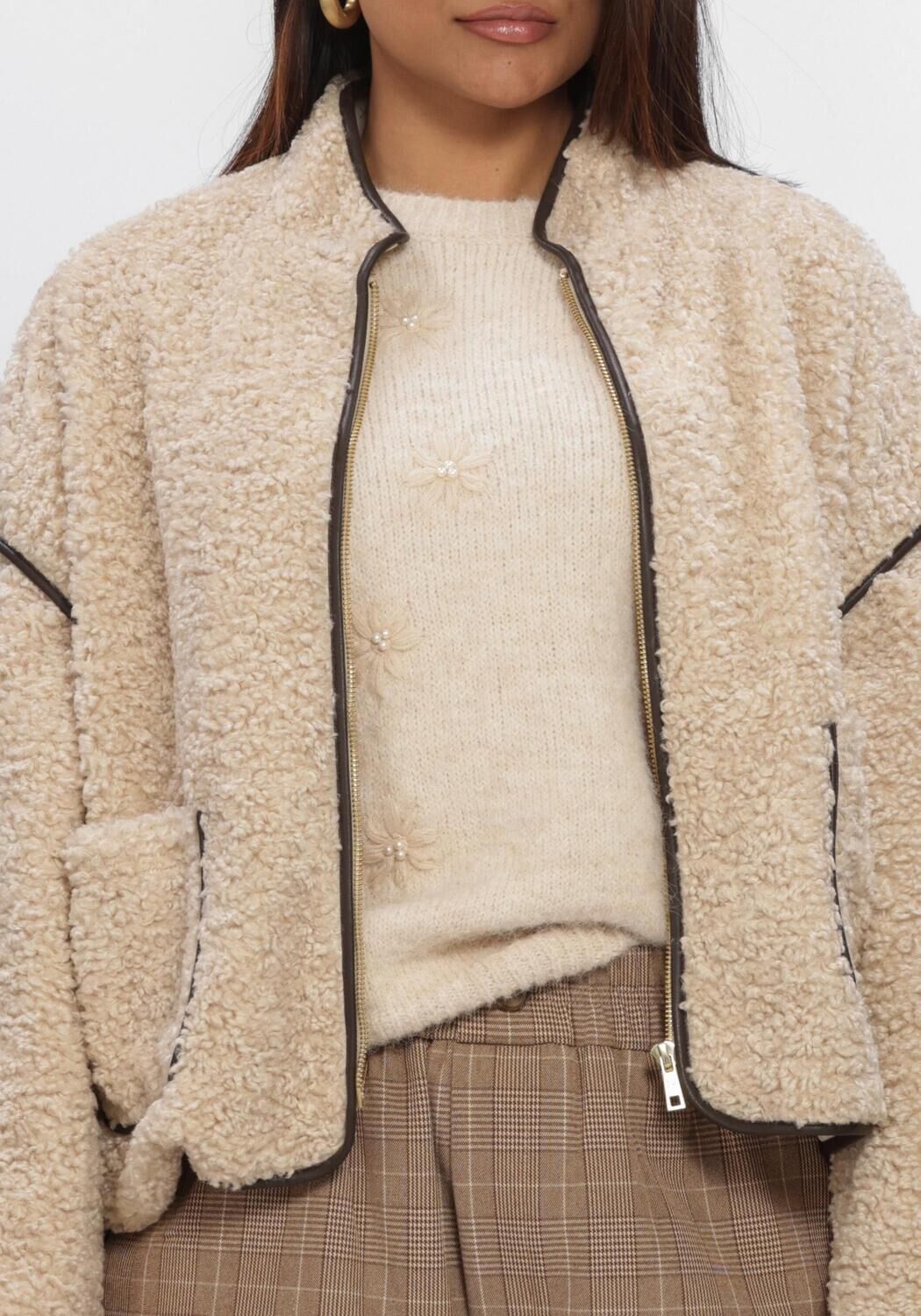 Beige NUKUS Teddy-Jacke HEINEKE JACKET - large