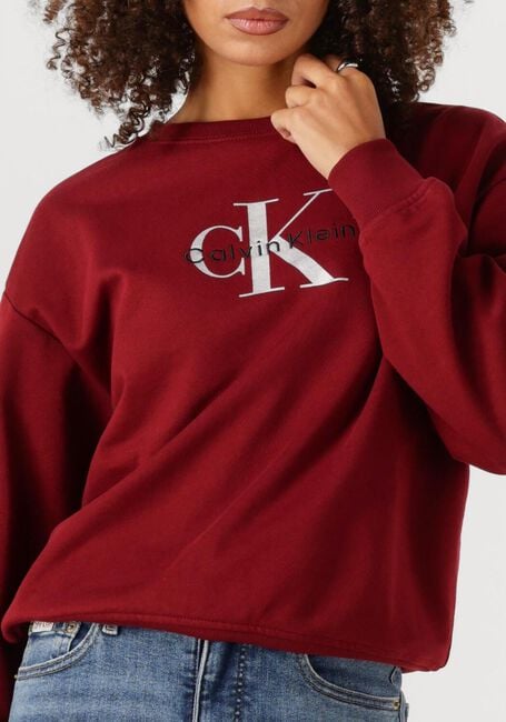 Bordeaux CALVIN KLEIN Pullover LS MONOLOGO FRENCH TERRY RLXD CR - large