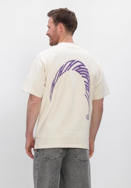 Ecru WOODBIRD T-shirt WBBAINE WARP TEE - large