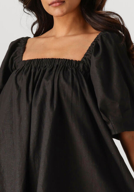 Schwarze GESTUZ Minikleid ELARAHGZ LINEN SHORT DRESS - large