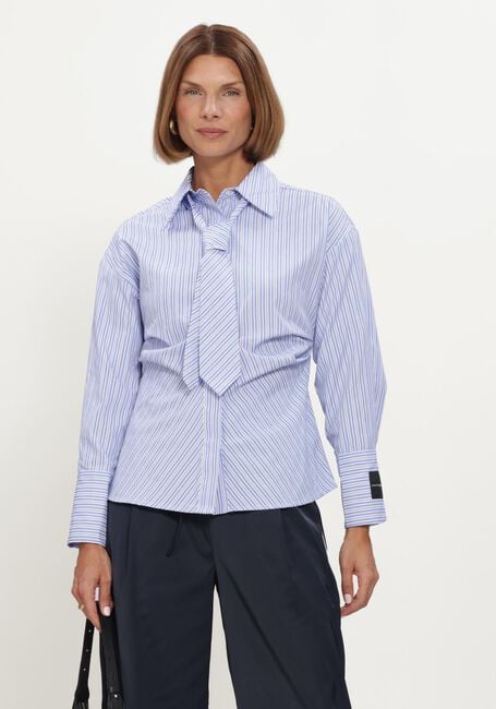 Blaue HAUTE L'AMITI&Eacute; Blusen EMMA TIE STRIPE SHIRT - large